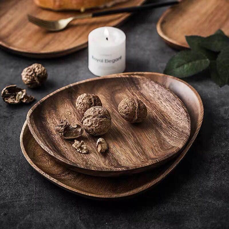 Decorative Trays Acacia Rounded Serving Trays sold by Fleurlovin, Free Shipping Worldwide