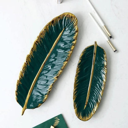 Decorative Trays Ceramic Banana Leaf Trays sold by Fleurlovin, Free Shipping Worldwide