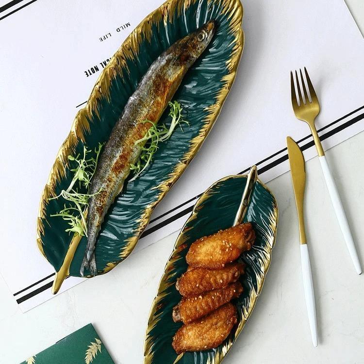 Decorative Trays Ceramic Banana Leaf Trays sold by Fleurlovin, Free Shipping Worldwide