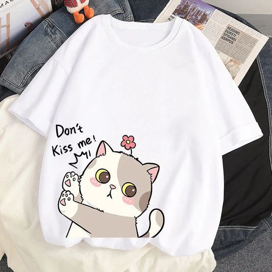  Don't Kiss Me Cat T-Shirt sold by Fleurlovin, Free Shipping Worldwide