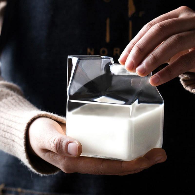 Drinkware Mini Glass Milk Carton Cup sold by Fleurlovin, Free Shipping Worldwide