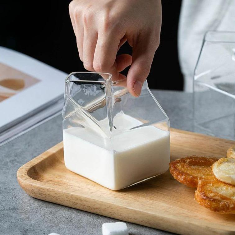Drinkware Mini Glass Milk Carton Cup sold by Fleurlovin, Free Shipping Worldwide