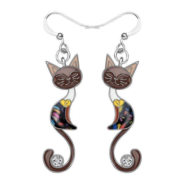  Enamel Cat Earrings sold by Fleurlovin, Free Shipping Worldwide