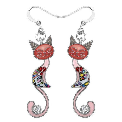  Enamel Cat Earrings sold by Fleurlovin, Free Shipping Worldwide
