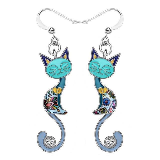  Enamel Cat Earrings sold by Fleurlovin, Free Shipping Worldwide