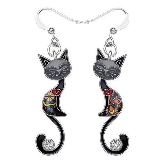  Enamel Cat Earrings sold by Fleurlovin, Free Shipping Worldwide