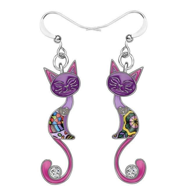  Enamel Cat Earrings sold by Fleurlovin, Free Shipping Worldwide