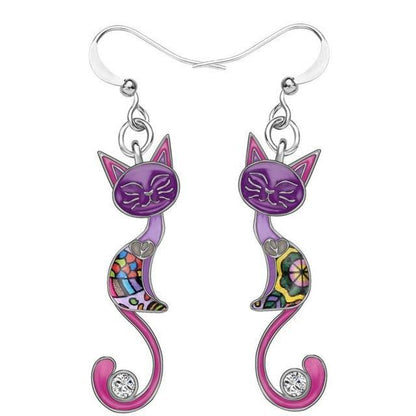  Enamel Cat Earrings sold by Fleurlovin, Free Shipping Worldwide