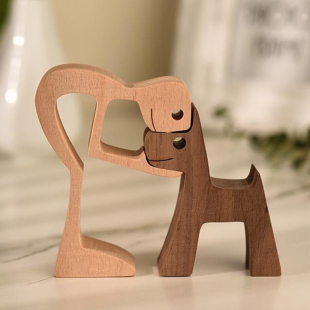 Figurines Man's Best Friend Wooden Figurines sold by Fleurlovin, Free Shipping Worldwide