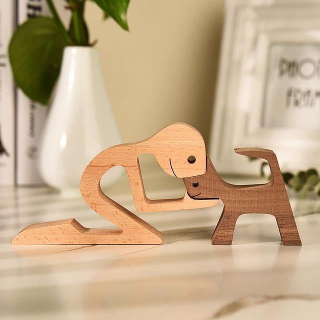 Figurines Man's Best Friend Wooden Figurines sold by Fleurlovin, Free Shipping Worldwide