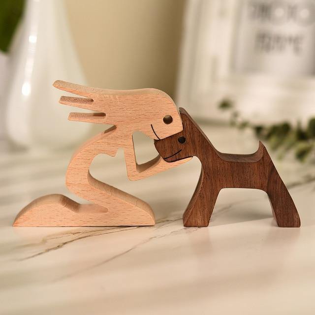 Figurines Man's Best Friend Wooden Figurines sold by Fleurlovin, Free Shipping Worldwide