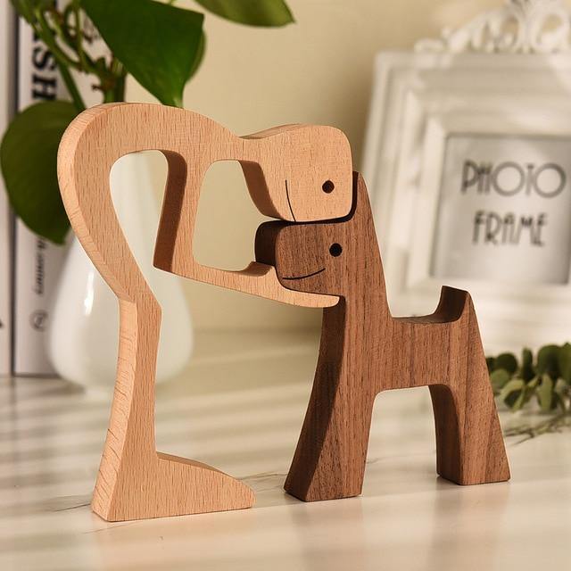 Figurines Man's Best Friend Wooden Figurines sold by Fleurlovin, Free Shipping Worldwide