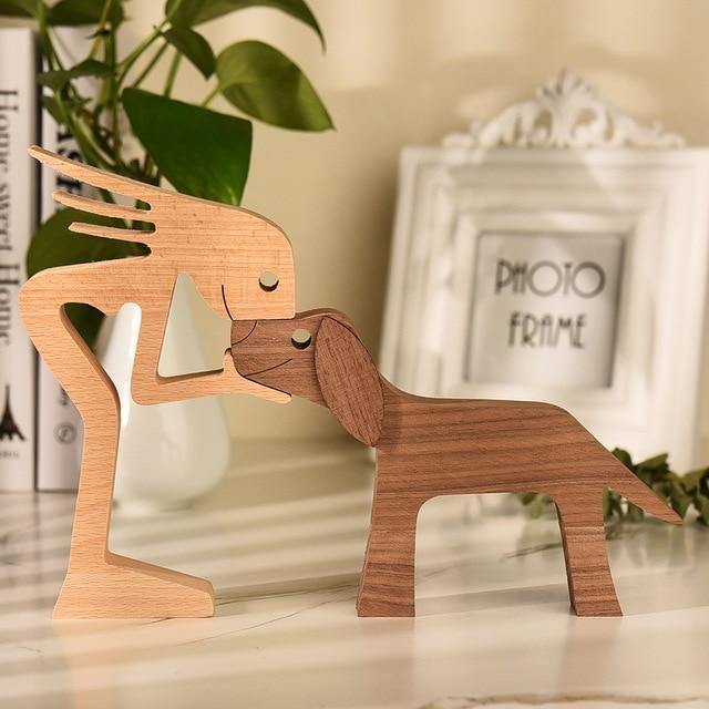 Figurines Man's Best Friend Wooden Figurines sold by Fleurlovin, Free Shipping Worldwide