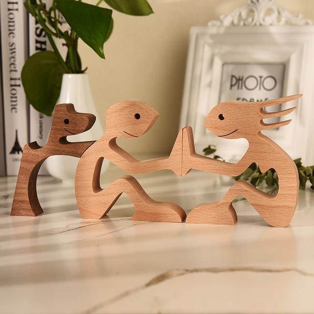 Figurines Man's Best Friend Wooden Figurines sold by Fleurlovin, Free Shipping Worldwide