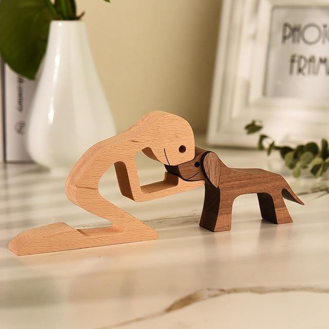 Figurines Man's Best Friend Wooden Figurines sold by Fleurlovin, Free Shipping Worldwide