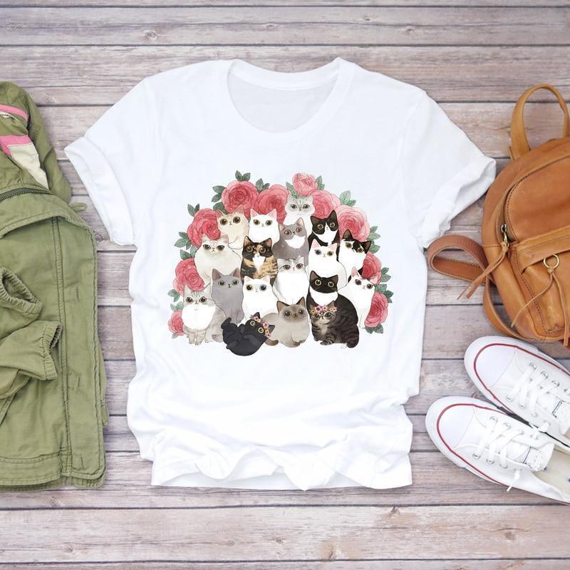  Flower Cat Photograph T-Shirt sold by Fleurlovin, Free Shipping Worldwide