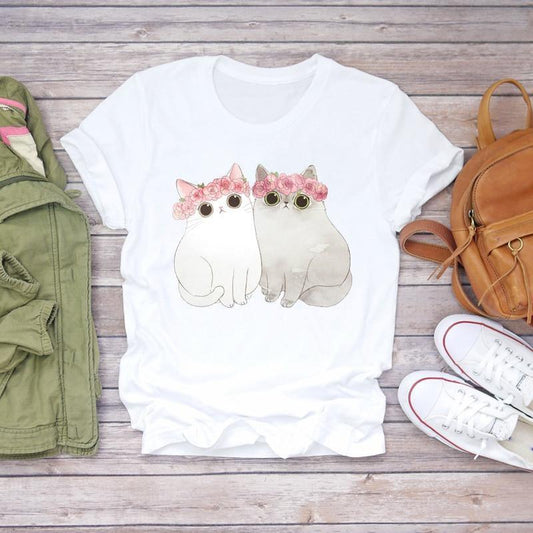  Flower Fluffy Cat T-Shirt sold by Fleurlovin, Free Shipping Worldwide