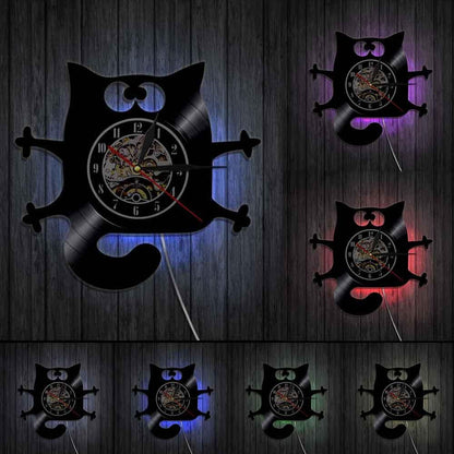  Fluffy Cat Wall Clock sold by Fleurlovin, Free Shipping Worldwide