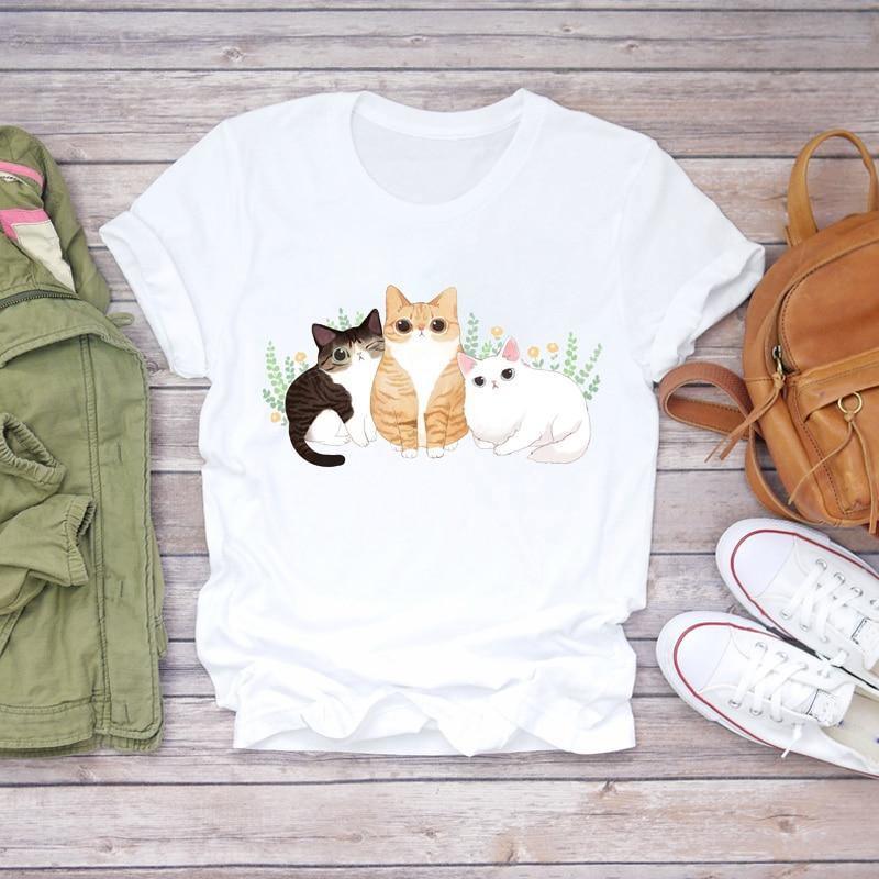  Fluffy Kitty Cat T-Shirt sold by Fleurlovin, Free Shipping Worldwide