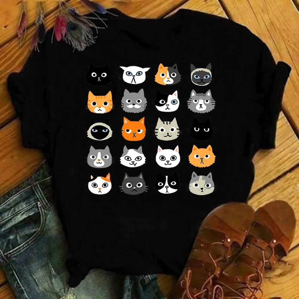  Funny & Cute Cats Graphics T-Shirt sold by Fleurlovin, Free Shipping Worldwide