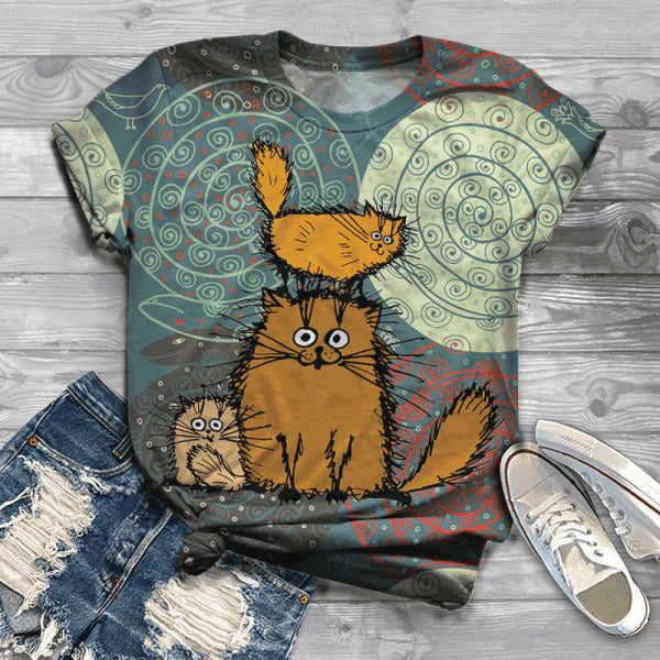  Furry Cat T-Shirt sold by Fleurlovin, Free Shipping Worldwide