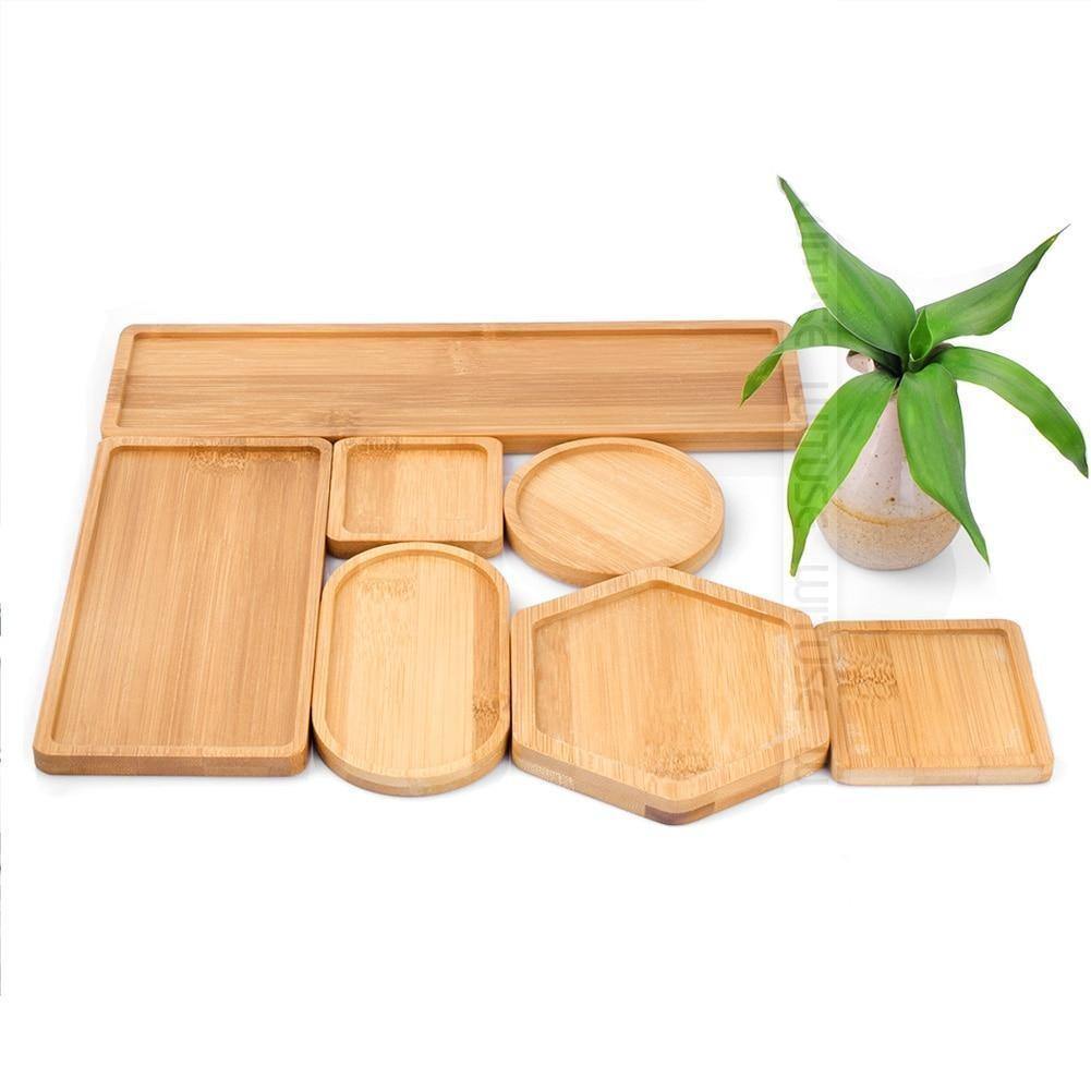 Garden Pot Saucers & Trays Natural Bamboo Planter Saucer Trays sold by Fleurlovin, Free Shipping Worldwide