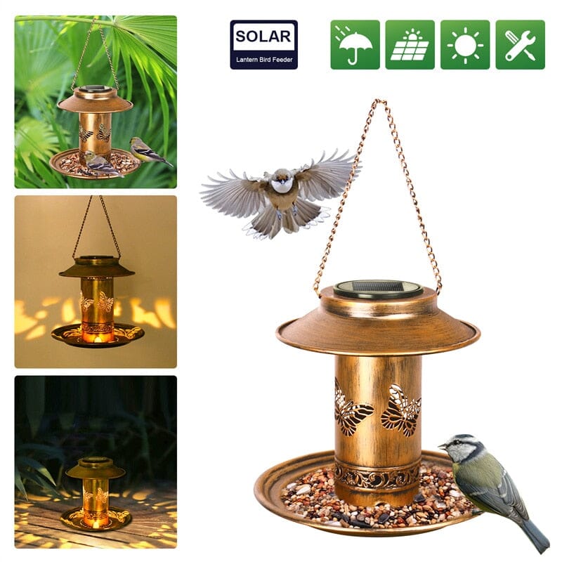 Garden lights Bronze Metal Bird Feeder Waterproof Solar Light sold by Fleurlovin, Free Shipping Worldwide