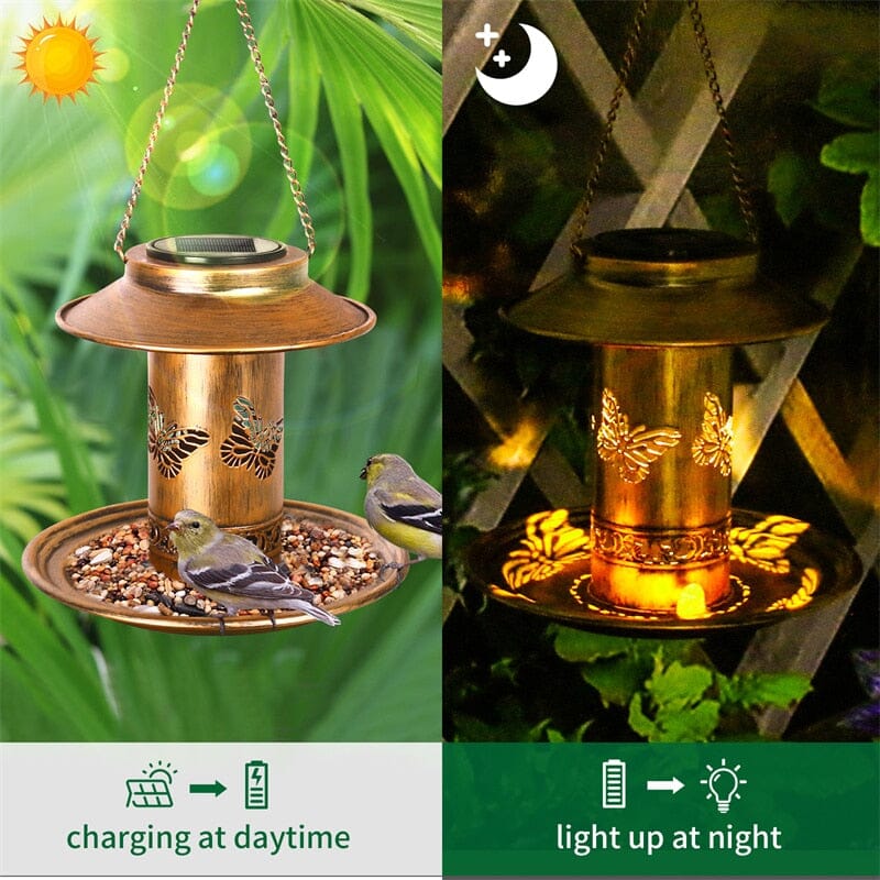 Garden lights Bronze Metal Bird Feeder Waterproof Solar Light sold by Fleurlovin, Free Shipping Worldwide