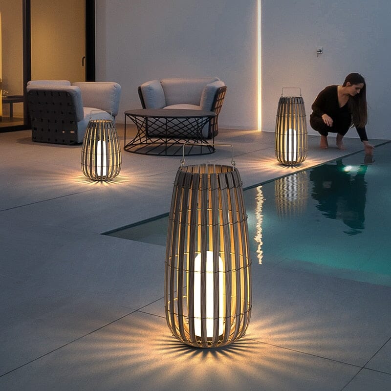 Garden lights Rattan Portable Lantern LED Lights For Garden sold by Fleurlovin, Free Shipping Worldwide