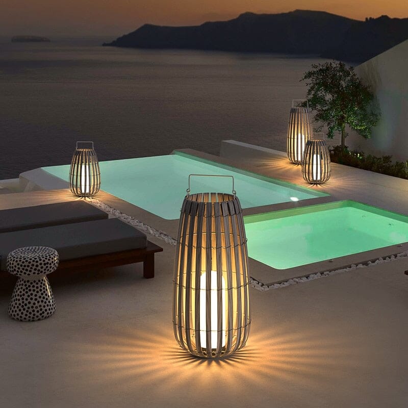 Garden lights Rattan Portable Lantern LED Lights For Garden sold by Fleurlovin, Free Shipping Worldwide