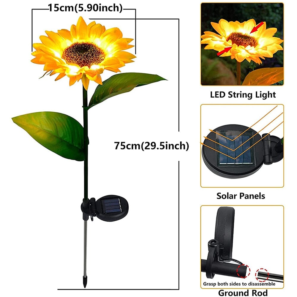 Garden lights Solar sunflower garden LED lights sold by Fleurlovin, Free Shipping Worldwide