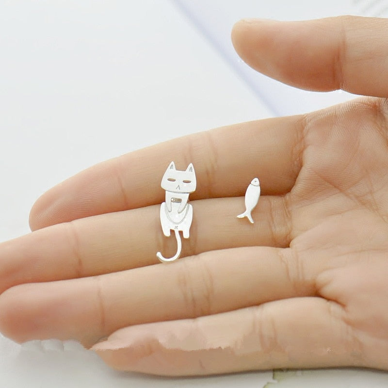  Hanging Cat Fish Stud Earrings sold by Fleurlovin, Free Shipping Worldwide