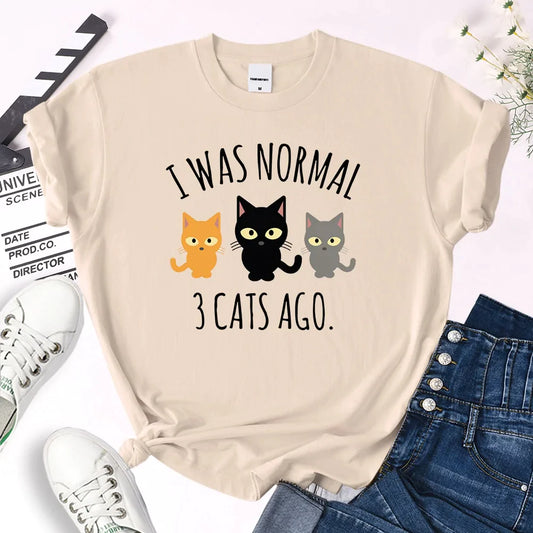  I Was Normal 3 Cats Ago T-Shirt sold by Fleurlovin, Free Shipping Worldwide