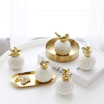 Jewelry Holders White and Gold Porcelain Jewelry Box sold by Fleurlovin, Free Shipping Worldwide