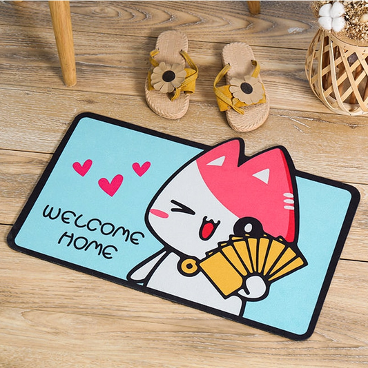  Kawaii Love Heart Cat Rug sold by Fleurlovin, Free Shipping Worldwide