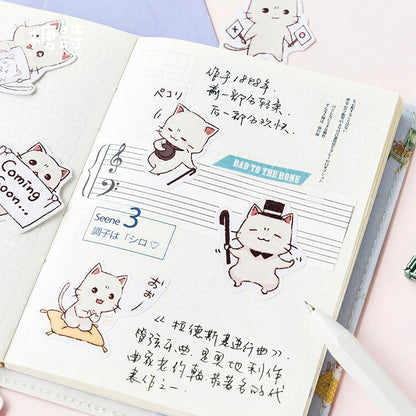 Kawaii White Cat Life Sticker sold by Fleurlovin, Free Shipping Worldwide