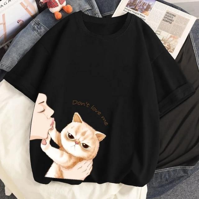  Kiss Cat T-Shirt sold by Fleurlovin, Free Shipping Worldwide