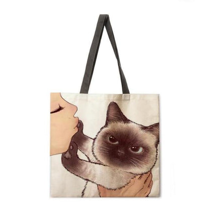  Kiss Cat Tote Bag sold by Fleurlovin, Free Shipping Worldwide