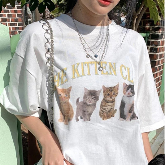  Kitten Club Cat T-Shirt sold by Fleurlovin, Free Shipping Worldwide