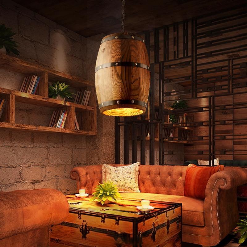 Erato - Hanging Wooden Wine Barrel Light - Premium Light from Fleurlovin Lights - Just $419.95! Shop now at Fleurlovin