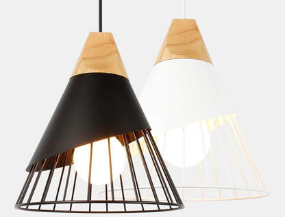 Wooden Base Iron Cage Hanging Nordic Lamp - Premium Light from Fleurlovin Lights - Just $202.95! Shop now at Fleurlovin