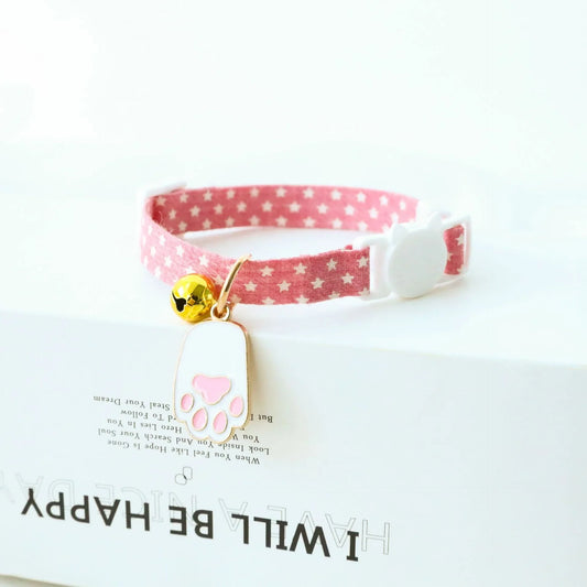  Long Pink Paw Pendant & Bell Cat Collar sold by Fleurlovin, Free Shipping Worldwide