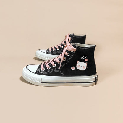  Love Heart Cat & Paw Sneakers sold by Fleurlovin, Free Shipping Worldwide