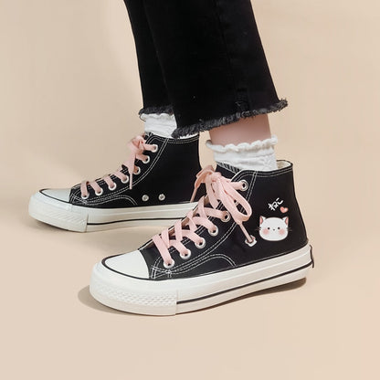  Love Heart Cat & Paw Sneakers sold by Fleurlovin, Free Shipping Worldwide