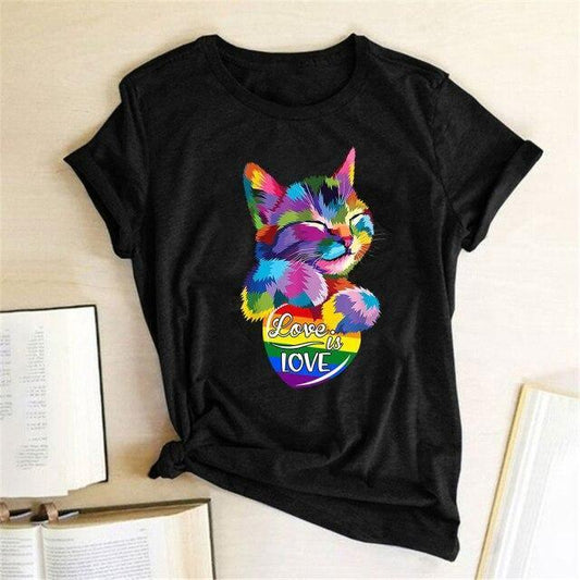  Love Is Love Cat T-Shirt sold by Fleurlovin, Free Shipping Worldwide