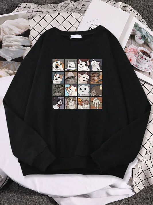  Meme Cats Sweatshirt sold by Fleurlovin, Free Shipping Worldwide