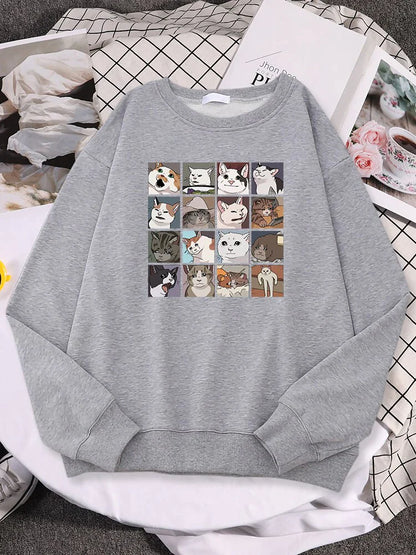  Meme Cats Sweatshirt sold by Fleurlovin, Free Shipping Worldwide