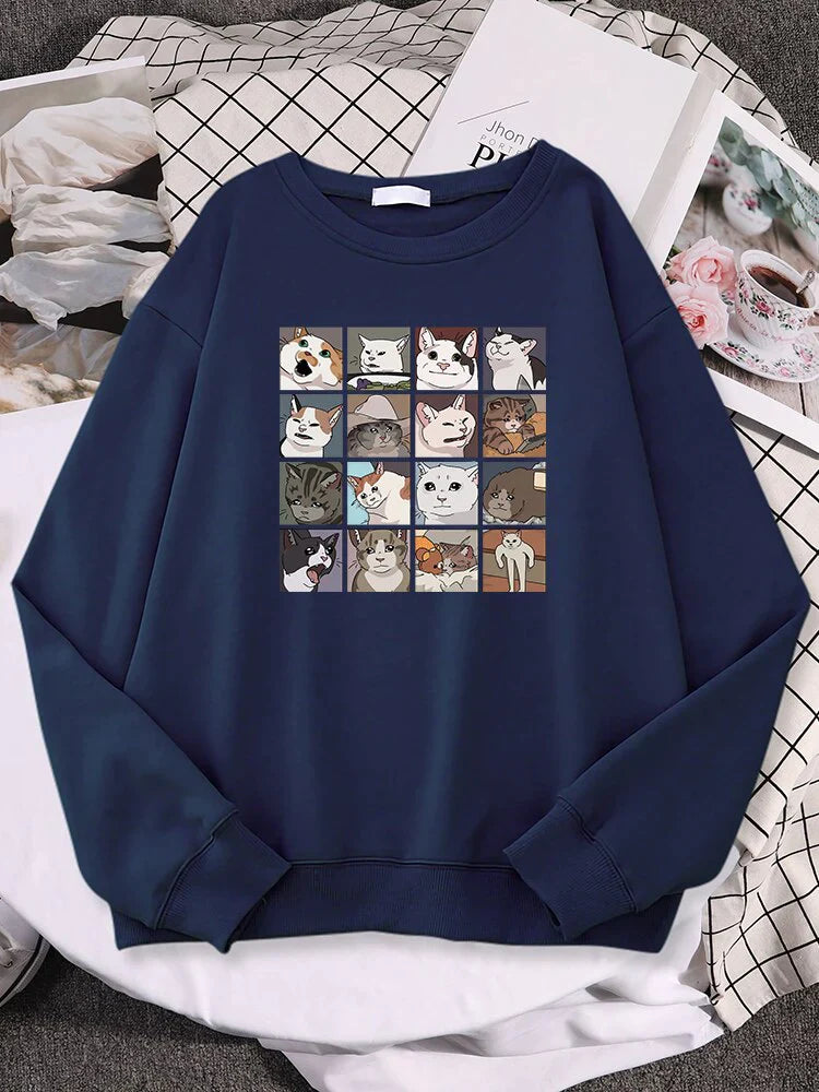  Meme Cats Sweatshirt sold by Fleurlovin, Free Shipping Worldwide