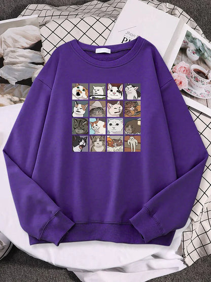  Meme Cats Sweatshirt sold by Fleurlovin, Free Shipping Worldwide