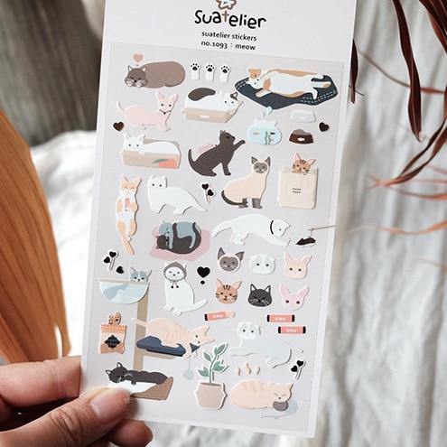  Meow Cat Sticker sold by Fleurlovin, Free Shipping Worldwide